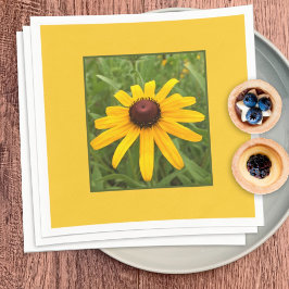 Gerahmter Single Gelbe Rudbeckia Blume Fotografie Serviette