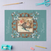 Gerahmter Vogelkäfig und Skriptdekoupage Seidenpapier (Basteln)