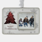 Gerahmter Weihnachtsbaum Rahmen-Ornament Silber (Vorderseite)