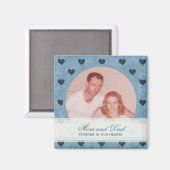 Gerahmtes blaues Herz: Memorial: Bildermagazin Magnet (Vorderseite/Rückseite)