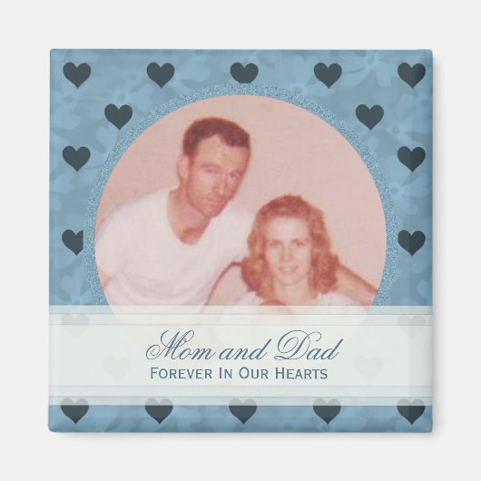 Gerahmtes blaues Herz: Memorial: Bildermagazin Magnet (Vorne)