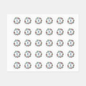 Gerahmtes Blumenmuster, graue rosa Bekleidungssieg Etiketten (Blatt)