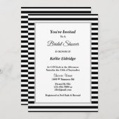 Gerahmtes Brautparty aus schwarz/weiß Streifen Einladung (Vorne/Hinten)