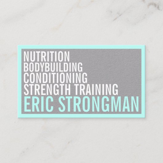 Gerahmtes cyan-blaues Grau der starken mutigen Art Visitenkarte (Vorderseite)