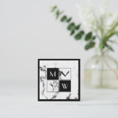 Gerahmtes elegantes viereckiges Geschäftsauto Quadratische Visitenkarte (Stehend Vorderseite)