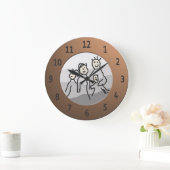 Gerahmtes Foto rund um die Messing personalisieren Große Wanduhr (Zuhause)