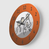 Gerahmtes Foto rund um Orange personalisieren Große Wanduhr (Winkel)