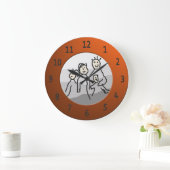 Gerahmtes Foto rund um Orange personalisieren Große Wanduhr (Zuhause)