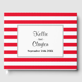 Gerahmtes Gästebuch in Rot/Weiß