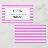 Gerahmtes Geschenkregister, rosa/weiße Streifen Begleitkarte (Vorne/Hinten)