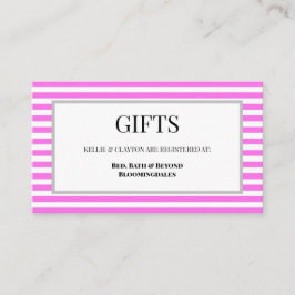 Gerahmtes Geschenkregister, rosa/weiße Streifen Begleitkarte