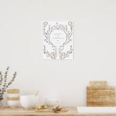 Gerahmtes Graue Fingerprint Tree Wedding Gästebuch (Küche)