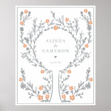 Gerahmtes Graue Fingerprint Tree Wedding Gästebuch