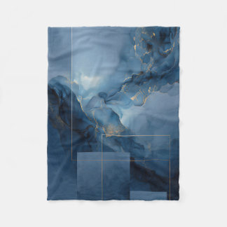 Gerahmtes Haze Blau Türkis Geometrisch Abstrakt Fleecedecke