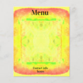 Gerahmtes, hellgelbes Menü (Vorne)