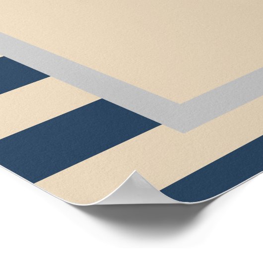 Gerahmtes Hochzeitsprogramm für klassische Blaustr Poster (Ecke)