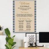 Gerahmtes Hochzeitsprogramm für klassische Blaustr Poster (Heimbüro)
