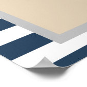 Gerahmtes Hochzeitsprogramm für klassische Blaustr Poster (Ecke)