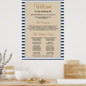 Gerahmtes Hochzeitsprogramm für klassische Blaustr Poster (Küche)