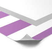 Gerahmtes Hochzeitsprogramm für lila/weiße Streife Poster (Ecke)