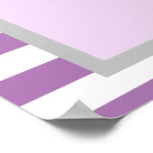 Gerahmtes Hochzeitsprogramm für lila/weiße Streife Poster (Ecke)
