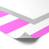 Gerahmtes Hochzeitsprogramm für Rosa und Weiße Str Poster (Ecke)