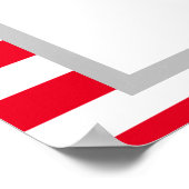 Gerahmtes Hochzeitsprogramm für Rot/Weiß Streifen Poster (Ecke)