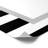 Gerahmtes Hochzeitsprogramm für Schwarzweiß-Streif Poster (Ecke)