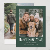 Gerahmtes klassisches Neujahrsfoto Feiertagskarte (Vorne/Hinten)