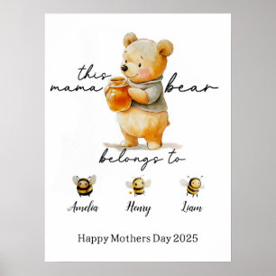 Gerahmtes Mama Bär-Poster, Mama Est mit Kind Poster