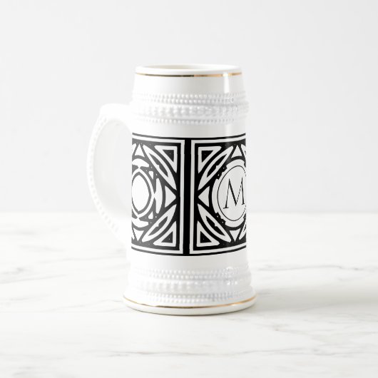 Gerahmtes Monogramm Bierglas (Vorderseite Links)