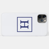 Gerahmtes Monogramm für das Blaue Navy Case-Mate iPhone Hülle (Rückseite (Horizontal))