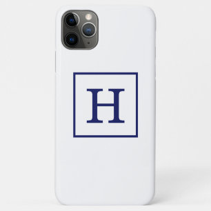 Gerahmtes Monogramm für das Blaue Navy Case-Mate iPhone Hülle