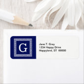 Gerahmtes Monogramm für den blauen griechischen Sc (Insitu)