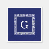 Gerahmtes Monogramm für den blauen griechischen Sc Serviette (Vorderseite)