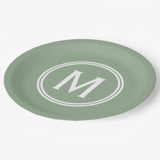 Gerahmtes Monogramm, für die Darstellung in der Fa Pappteller (Schrägansicht)