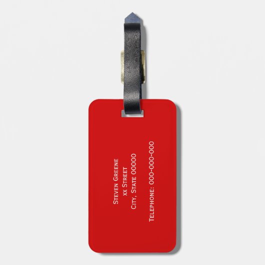 Gerahmtes Monogramm Gepäckanhänger (Rückseite vertikal)