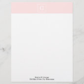Gerahmtes Monogramm, hell rosa, erste Briefbogen (Vorderseite)
