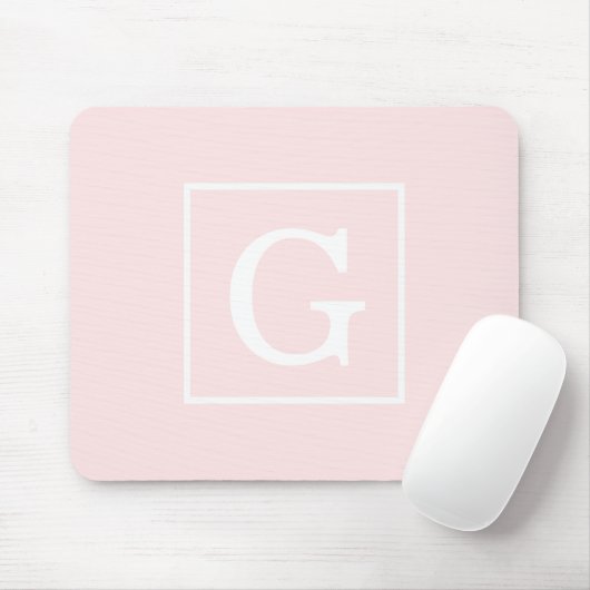 Gerahmtes Monogramm, hell rosa, erste Mousepad (Mit Mouse)