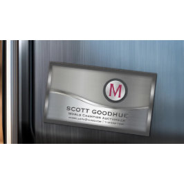 Gerahmtes Monogramm-LOGO für moderne Schwarz- und  Magnetische Visitenkarte