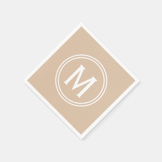 Gerahmtes Monogramm mit modernem Blütenstaub Serviette (Ecke)