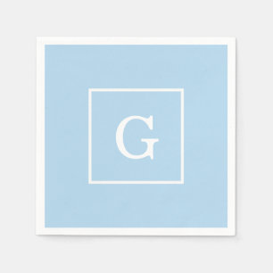 Gerahmtes Monogramm Pulver Blauweiß Serviette