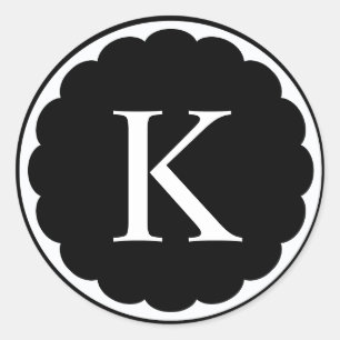 Gerahmtes Monogramm Runder Aufkleber