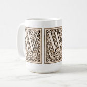 Gerahmtes Monogramm "W" - Tasse (Vorderseite Links)