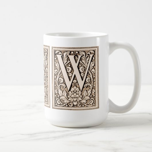 Gerahmtes Monogramm "W" - Tasse (Rechts)