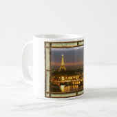 Gerahmtes Paris bei Nacht in rustikaler Tasse (Vorderseite Links)