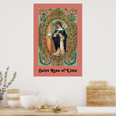 Gerahmtes Portrait der Rose Lima (K 48) Poster (Küche)