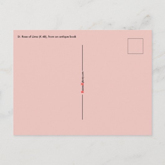 Gerahmtes Portrait der Rose Lima (K 48) Postkarte (Rückseite)