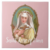 Gerahmtes Portrait der St. Rose Lima (M 024b) Fliese (Vorderseite)