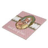 Gerahmtes Portrait der St. Rose Lima (M 024b) Fliese (Seite)